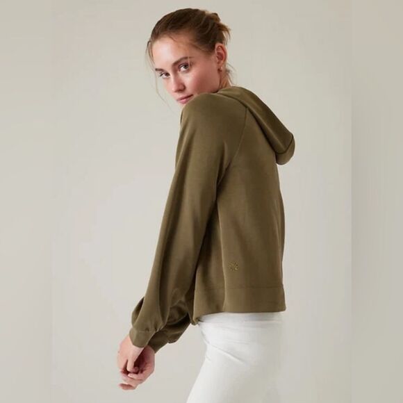 Athleta Seasoft Hoodie in Olive Green Size XS - Picture 3 of 10